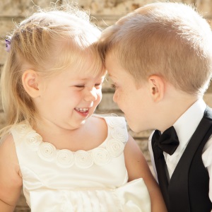 boy and girl all dressed up