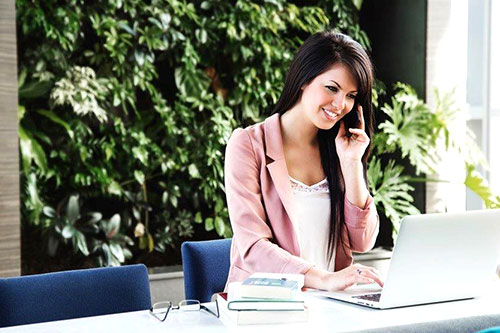 woman working in an office