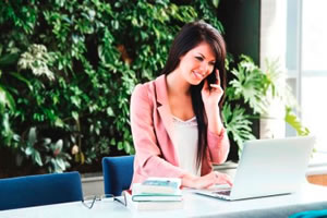 woman working in an office